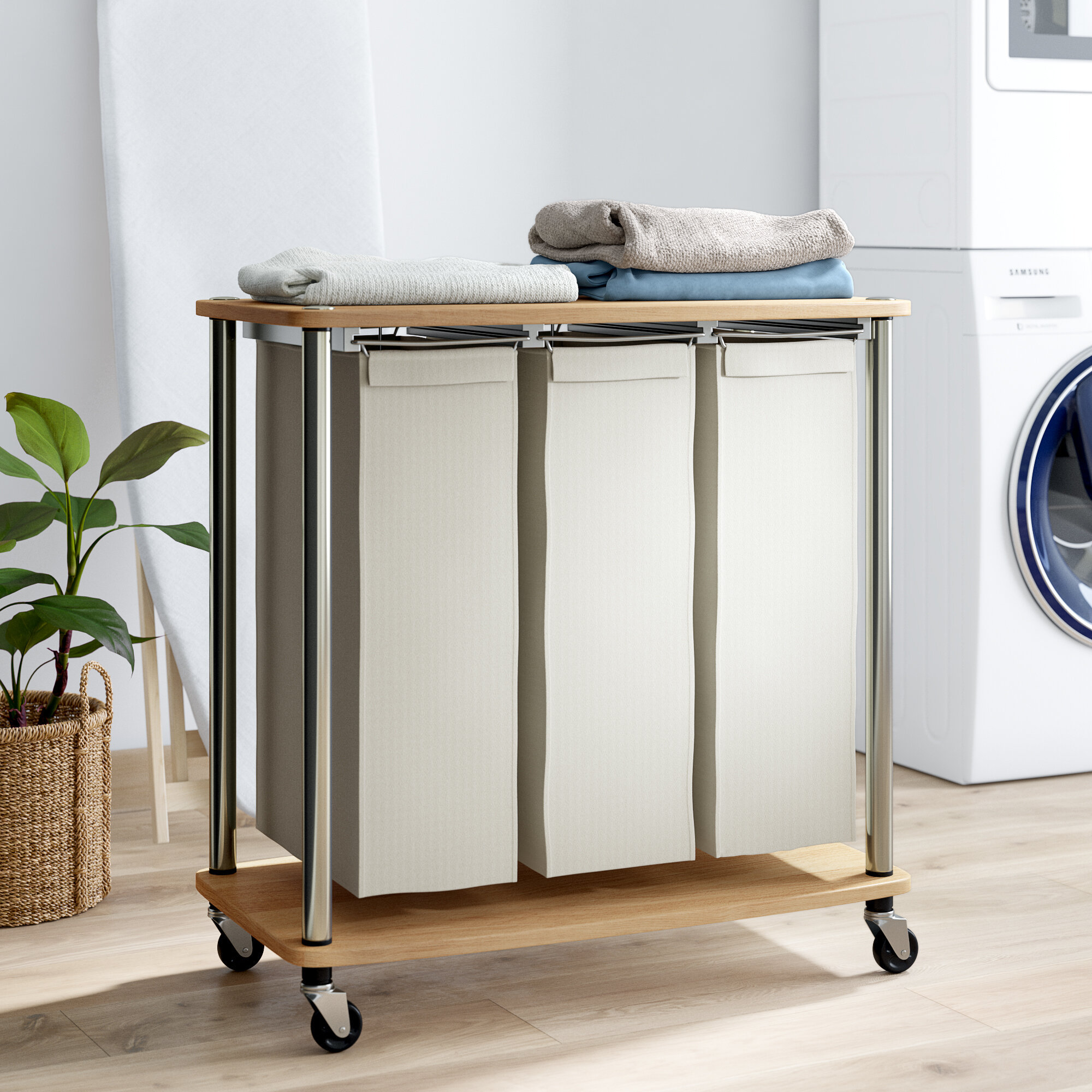 3 bag laundry sorter discount